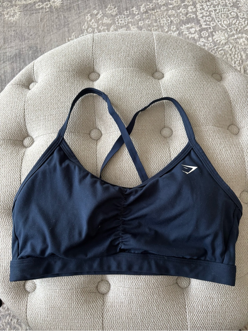 Gymshark Navy Cross-Strap Light Support Sports Bra